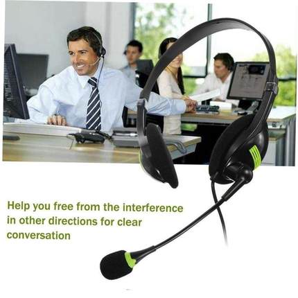 USB Headset With Microphone Noise Cancelling Computer PC Hea