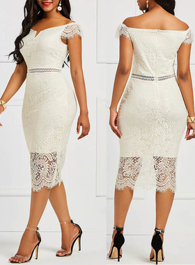 Party Chic Retro Dress Black White Lace Dresses New 2022 New