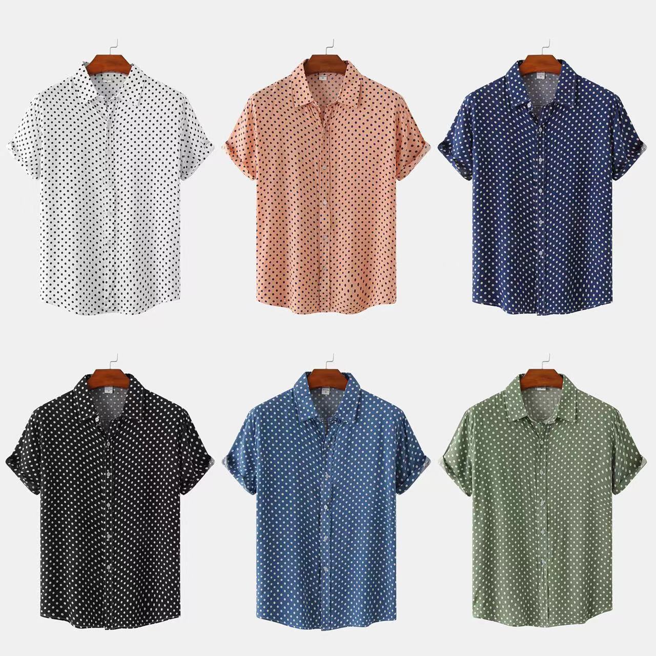 2025外贸夏装新款男士大码碎花衬衫时尚夏威夷短袖潮Men T-Shirt