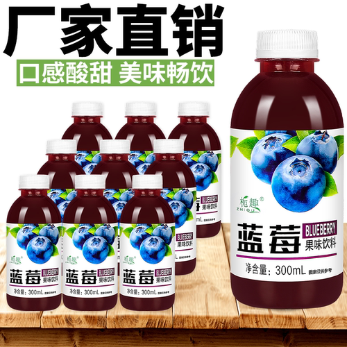 新店冲量特价包邮蓝莓汁果味饮料整箱口感酸甜秋冬季瓶装宿舍囤货