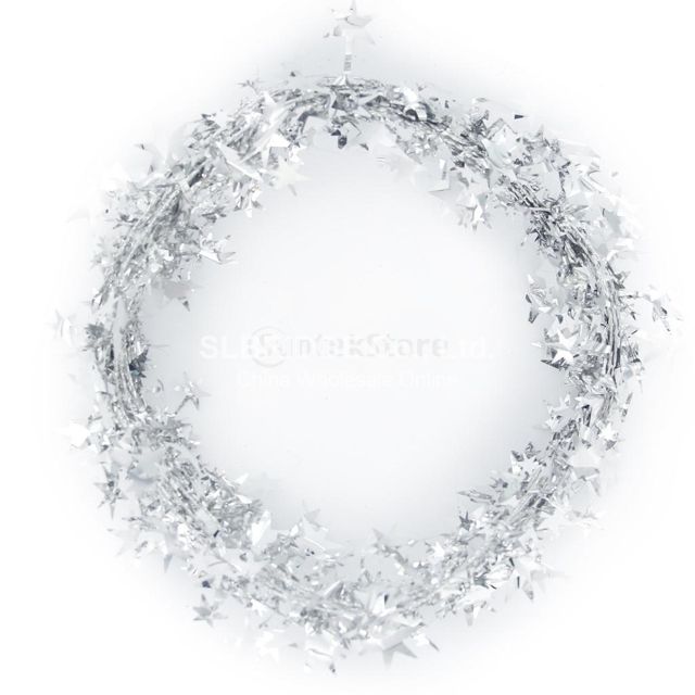 19.5 Feet Silver Star Tinsel Garland Christmas Decoration