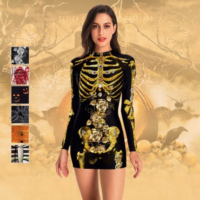Halloween Tight Dress Party Sleeve Dresses cosplay women