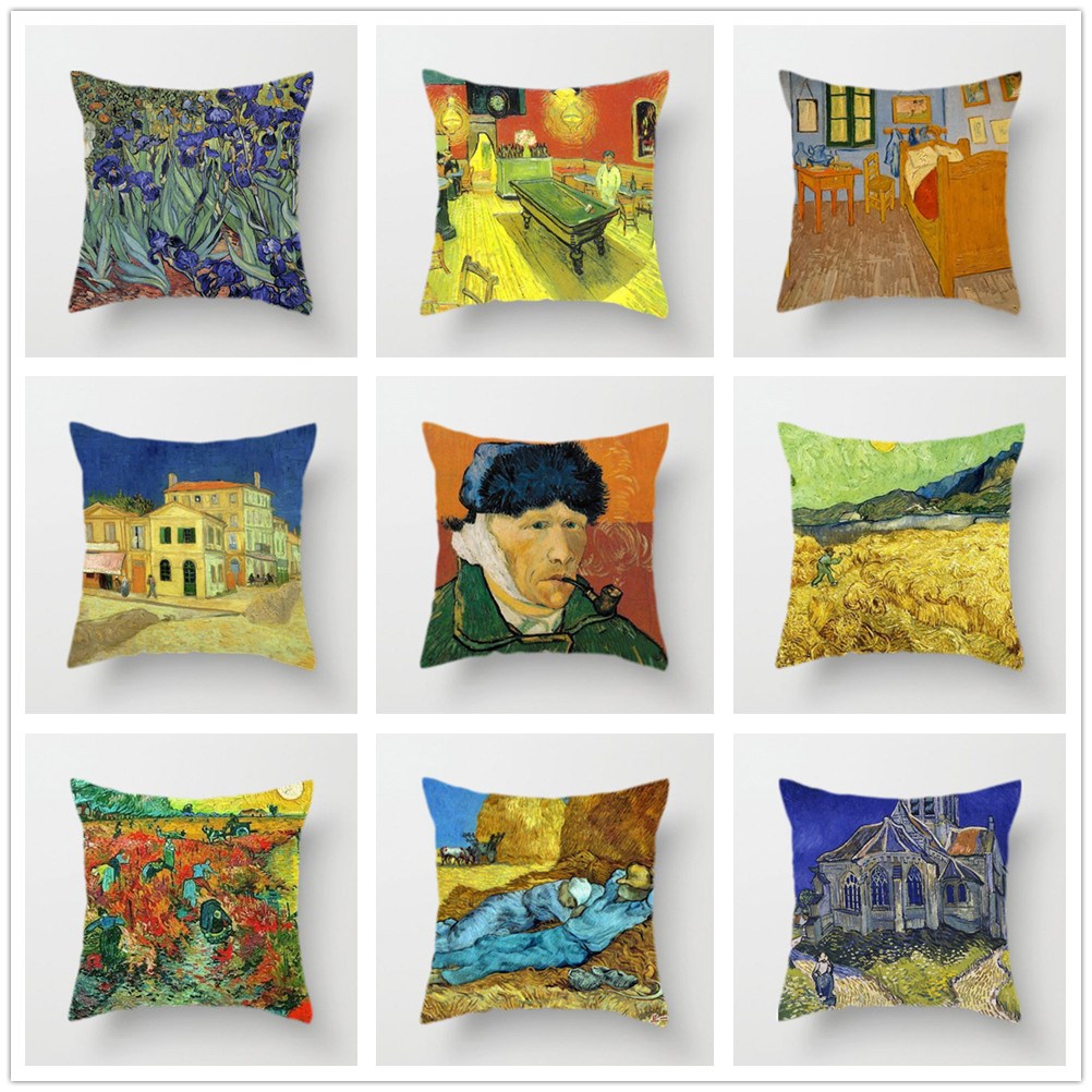 Van Gogh Oil Painting Cushion Cover Sofa Decorative Pillow