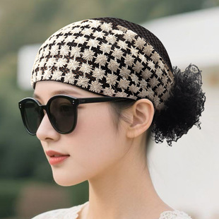 春秋蕾丝包头帽遮白发盘发遮盖碎发时尚洋气头巾帽2025新款帽子女