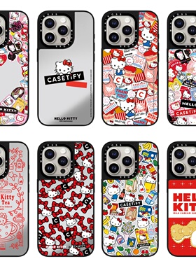 倍倍MIAIKOSS联名Hello Kitty50周年贴纸适用苹果15promax手机壳iphone14镜面保护套13MagSafe磁吸16凯蒂猫12