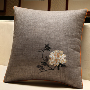 新中式抱枕高档轻奢客厅沙发靠背垫腰枕靠垫不含芯大靠枕套长方形