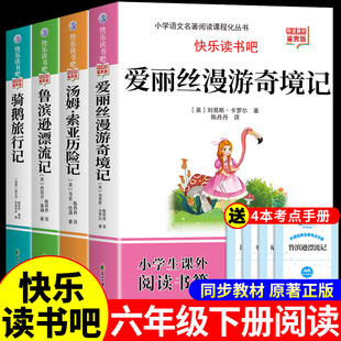 爱丽丝漫游奇境记六年级下册必读正版的课外书快乐读书吧6下阅读书籍鲁滨逊漂流记汤姆索亚历险记尼尔斯骑鹅旅行记梦游仙境奇遇记K