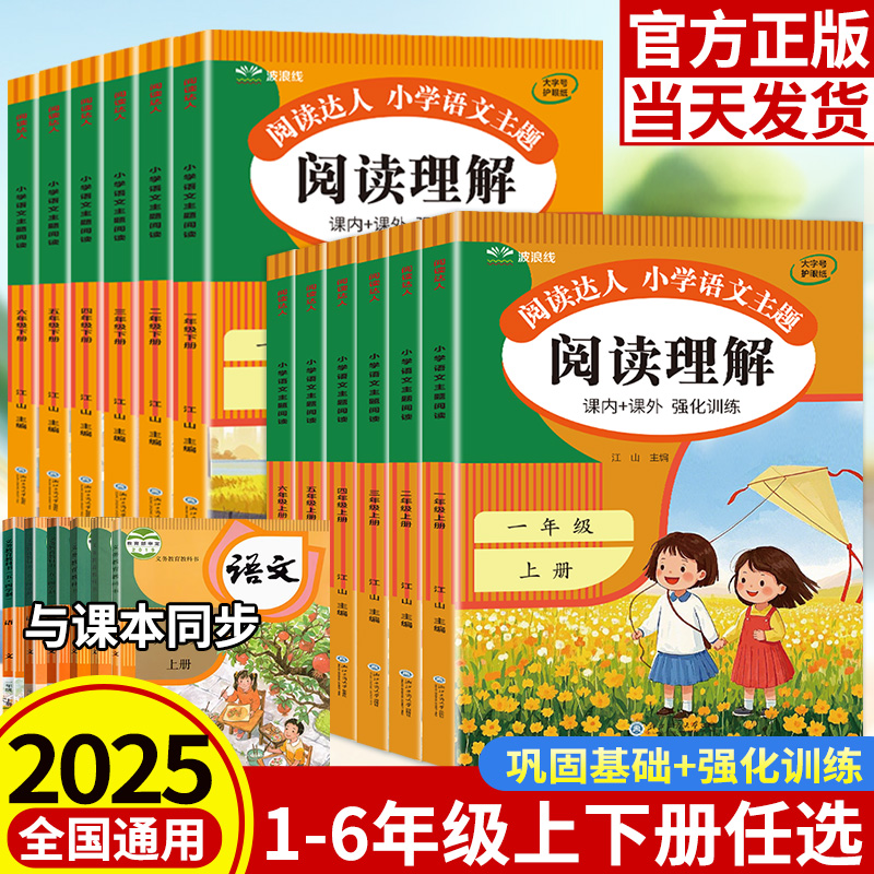 2025版小学语文阅读理解专项训练书人教版一年级二年级上册三3四五六年级下册课内外阅读强化训练真题100篇公式法答题技巧每日一练
