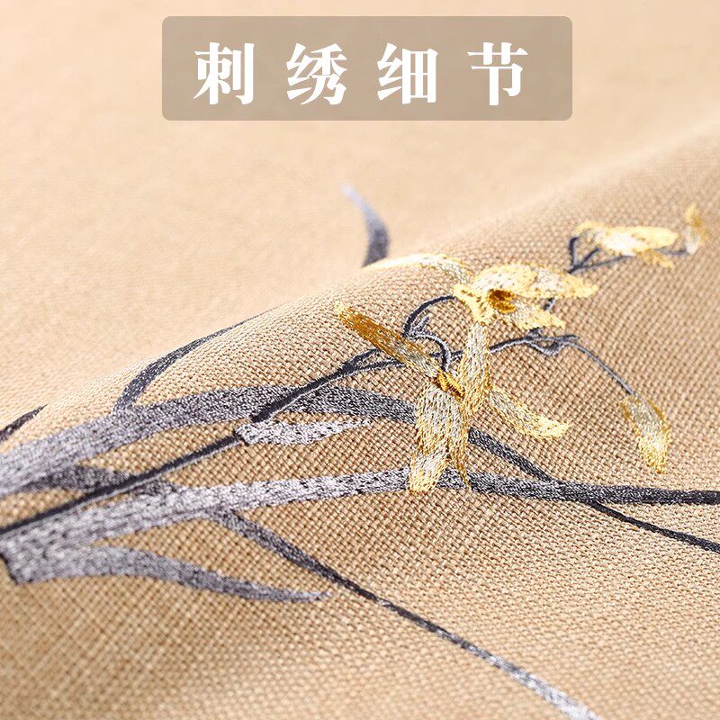 新中式抱枕高档轻奢客厅沙发靠背垫腰枕靠垫不含芯大靠枕套长方形