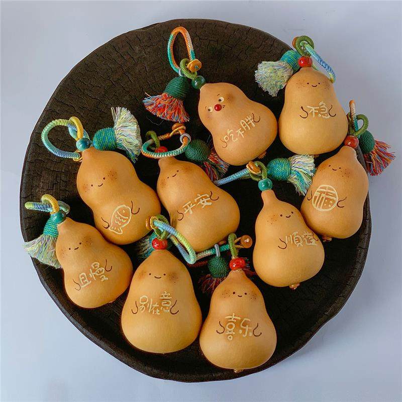 天然小葫芦形手把件原创随身文玩手盘挂绳解压八宝胖墩包挂饰品,特色手工艺,葫芦,淘宝优惠券,粉丝福利购,淘宝优惠卷