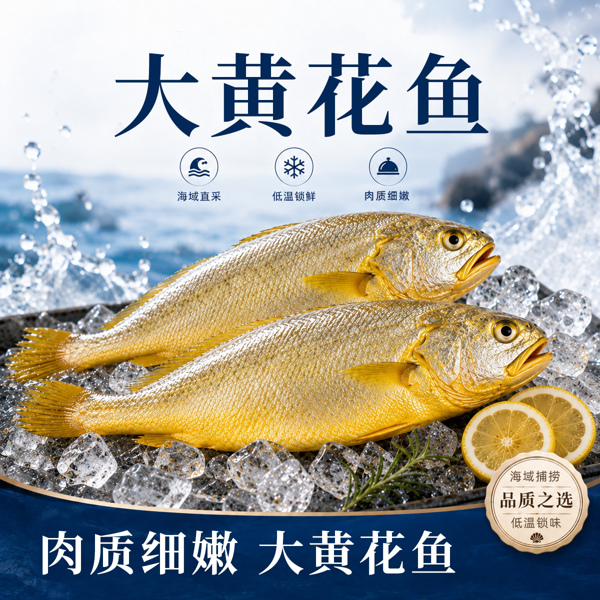 新货大黄花鱼新鲜冷冻生鲜水产鲜活冰鲜海鱼小黄鱼真空配送