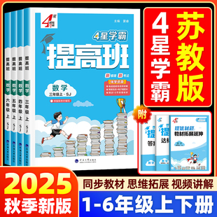【数学苏教版】2025小学学霸提高班四星一二三四五六年级上下册同步新教材专项训练习册题作业本语文英语课堂笔记预复习资料书4星