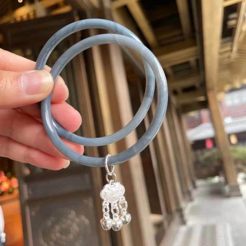 THE GLASS ONE-STEP BRACELET SOUNDED COLD AND THE NEW CHINESE FEMALE GIRLFRIEND RETRO NATIONAL STYLE JINGLE BRACELET GLASS HANDMADE CINNABAR