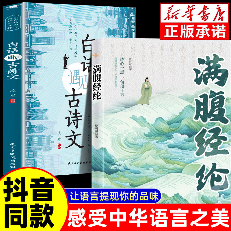 抖音同款】满腹经纶正版书籍 当白话遇见古诗文清雅诗词提升你的说话之道全套2册当白话文遇上遇到中国古诗词鉴赏大全集诗词唐诗宋