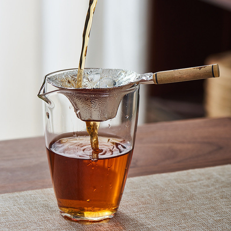 不锈钢镀银茶漏隔茶滤梅鹿竹过滤网茶滤器茶漏器功夫茶具配件