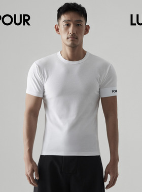 璞履 男士匹马棉拼接腕带短袖上衣 纯色干爽透气 POUR LUI UTP104