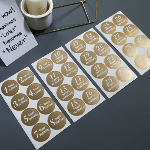 1到32岁数字生日不干胶贴纸