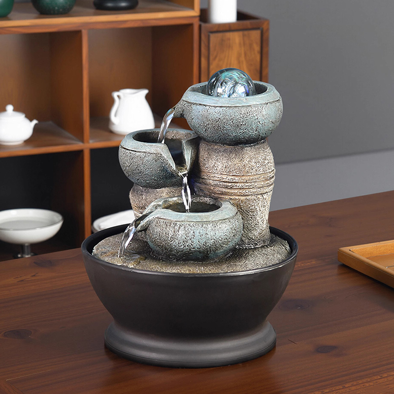 桌面流水喷泉摆件镇宅转运风水轮