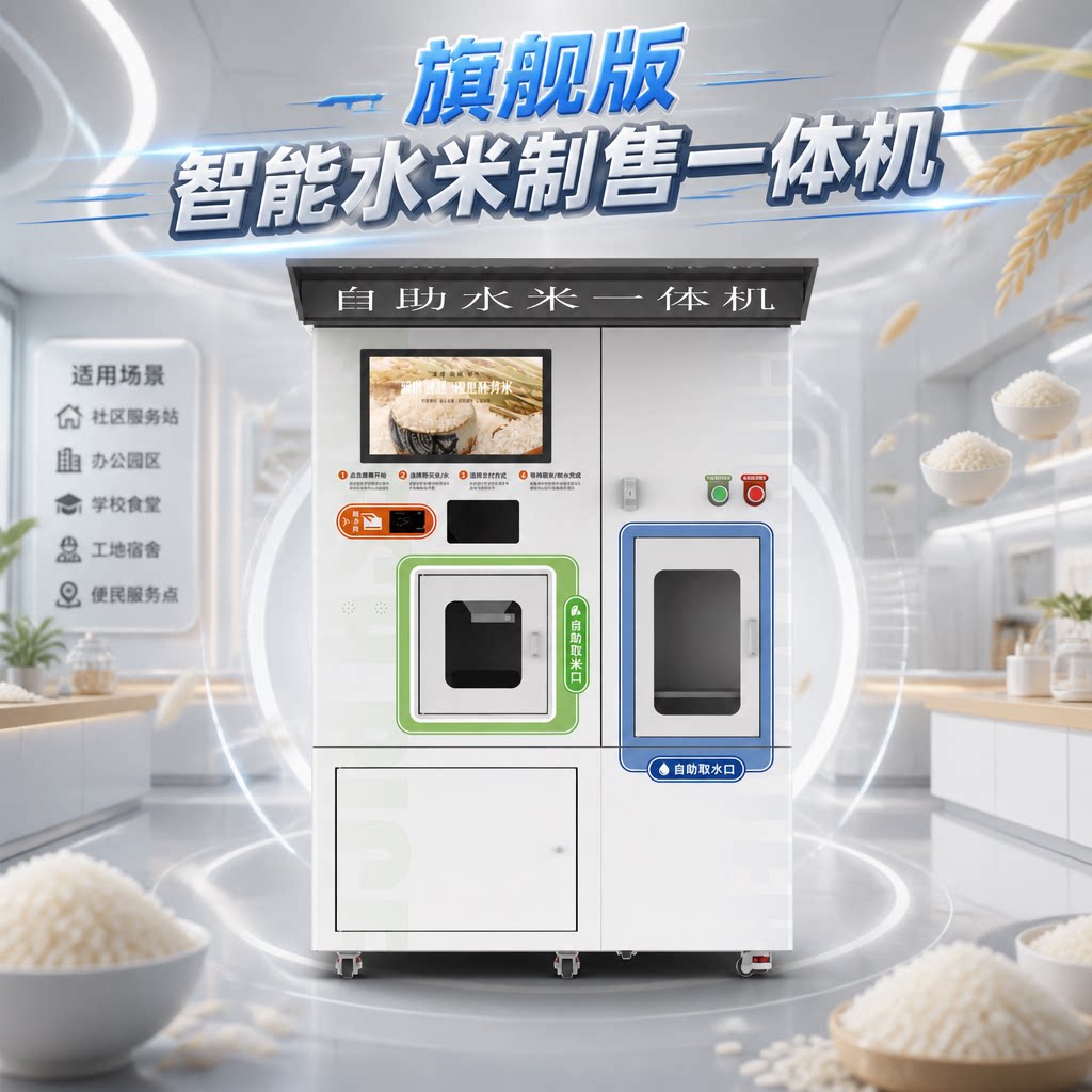尊享智捷社区碾米机碾米售水一体碾米机