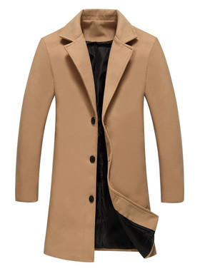 Winter Warm Wool Coat Men Casual Dress LONG Trench coat风衣