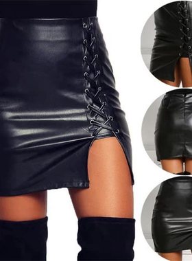 Plus Size Skirts For Women Skirt High Waist Leather Mini 24