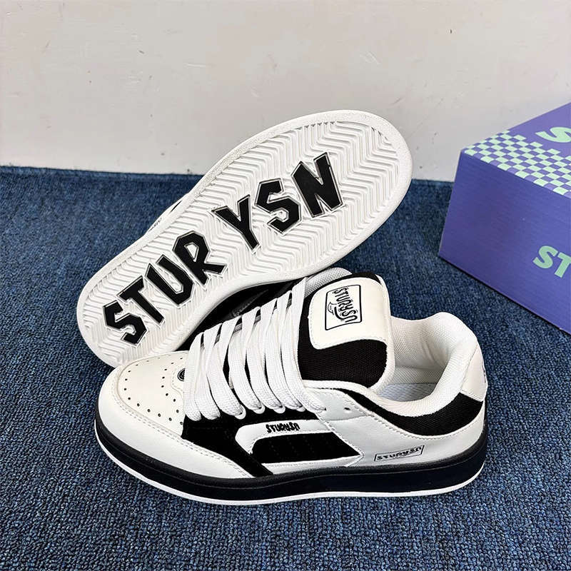 德训板鞋运动休闲小白鞋女潮2025秋季新款港风小众百搭奶油面包鞋