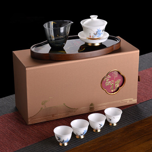 高风傲然 | 冰凝玉迎福茶具套组[高端茶具礼盒]