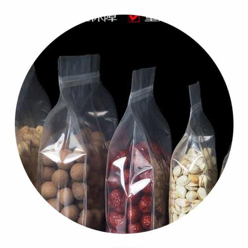 自塑厚装封叶枣包密明透品茶食加包袋袋红封粮子w封边袋料杂花i.