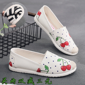 浅口百搭单鞋 一脚蹬懒人防滑软底渔夫帆布鞋 女夏秋新款 老北京布鞋