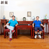 新巢中堂六件套农村八仙桌堂屋四件神台条案供桌实木条案客厅家俱