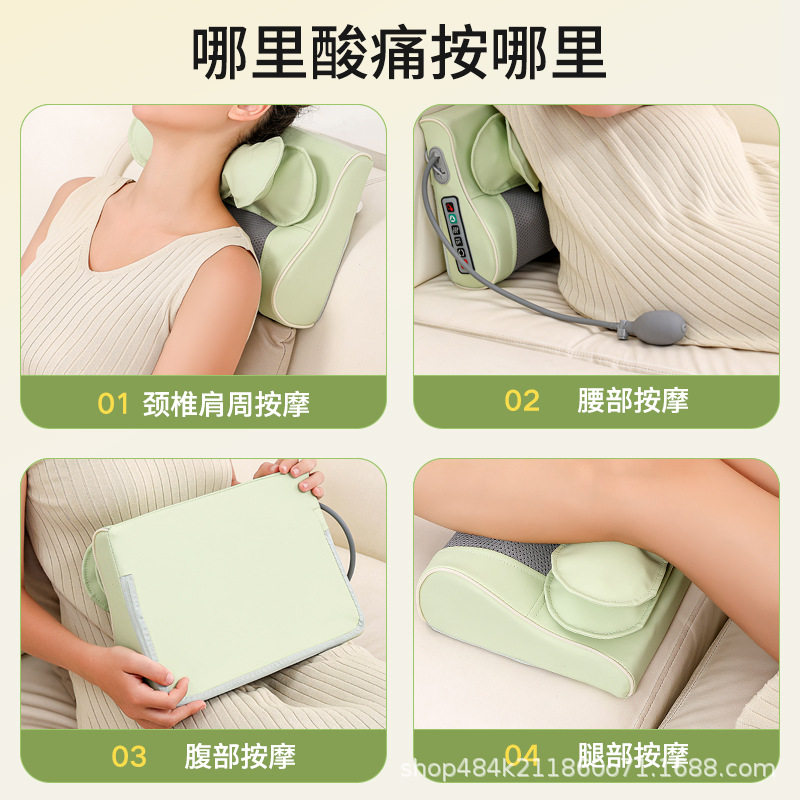 颈椎按摩器颈部气囊按摩枕家用加热肩部肩颈腰部全身多功能按摩仪