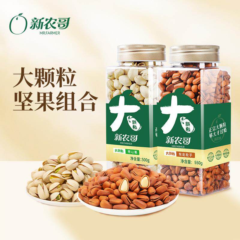 正宗大颗粒坚果组合礼盒(送礼袋)开心果紫衣腰果松子巴旦
