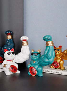 批发前台招财猫树脂现代简约