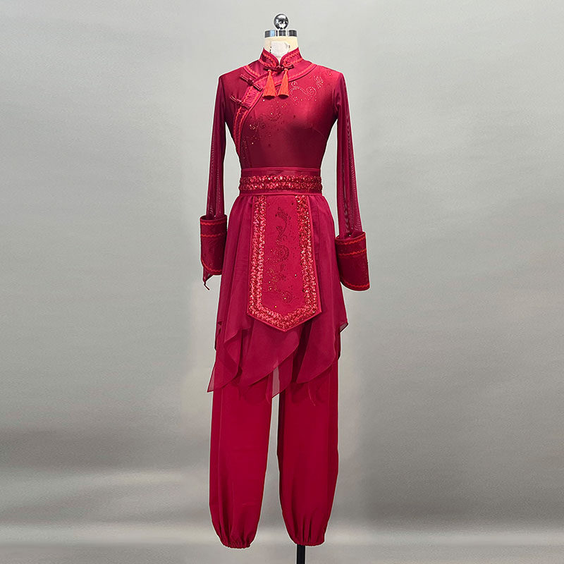 千织万丝新款蒙古舞蹈演出服蒙族剧目服艺考舞台表演服民族舞定制