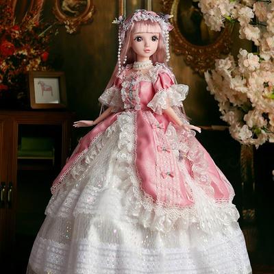 六一女童礼物80厘米礼盒洋娃娃艾莎公主会眨眼睛的巴比洋娃娃玩具