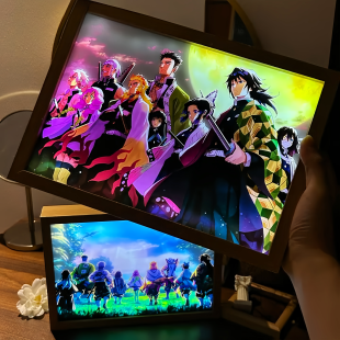 鬼灭之刃无限城电影周边灯光画定制相框氛围灯节日礼物创意发光