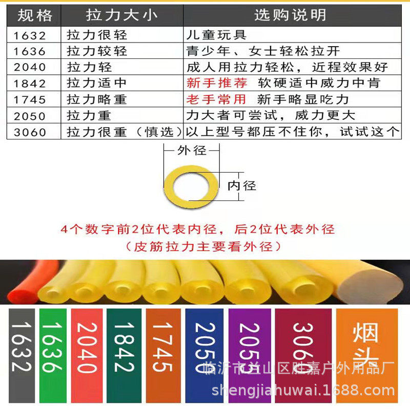 厂家直营弹力绳弓圆皮筋组传统卡球型号齐全6090高弹力乳胶管