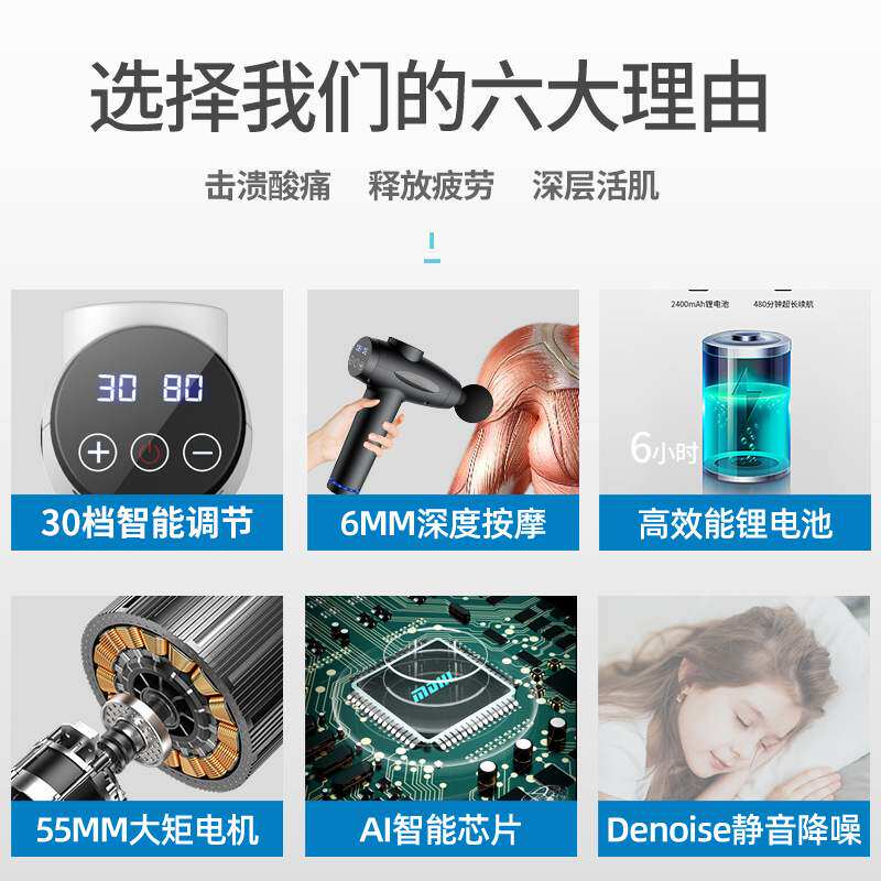 按摩器仪肌颈抢专业级健身肌膜颈膜电动按摩枪筋膜枪肌肉放松