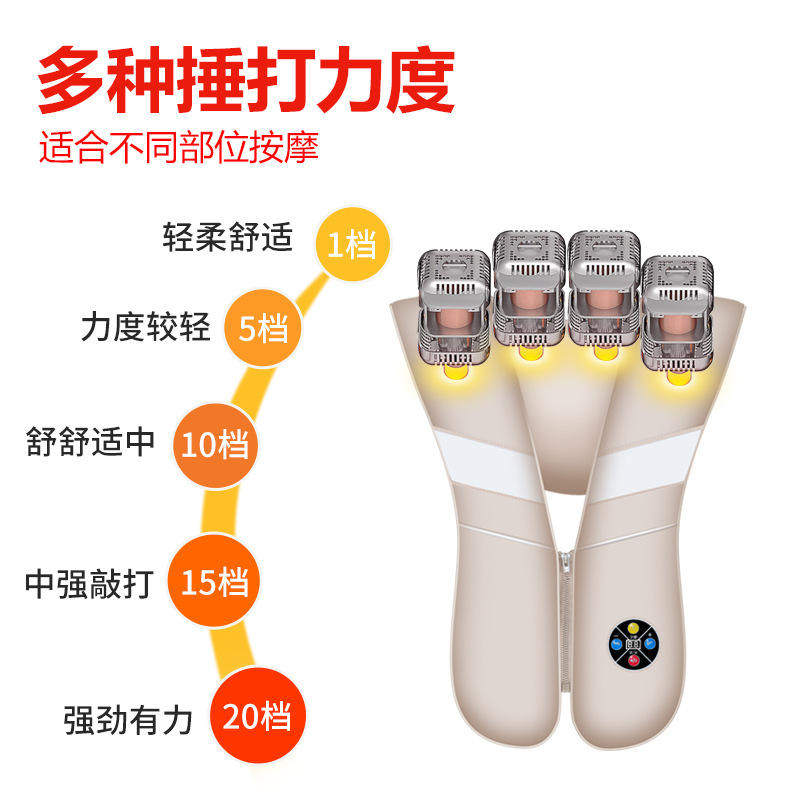 艾草捶打披肩颈椎按摩器老人颈部腰部肩部多功能全身背部家用