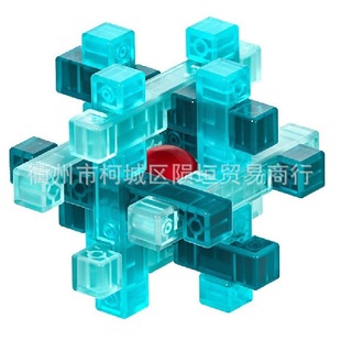 透明塑料24锁18柱六通孔明鲁班锁研学科学儿童创意礼物小玩具