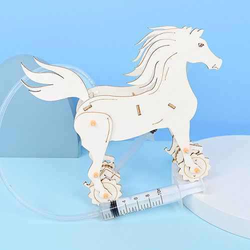 自制液压气压马diy科技小制作 科学实验学生手工发明拼装教具材料