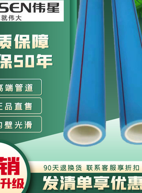 伟星蓝色ppr双层瓷芯抗菌管家装专用家用4分6分自来水管高端正品