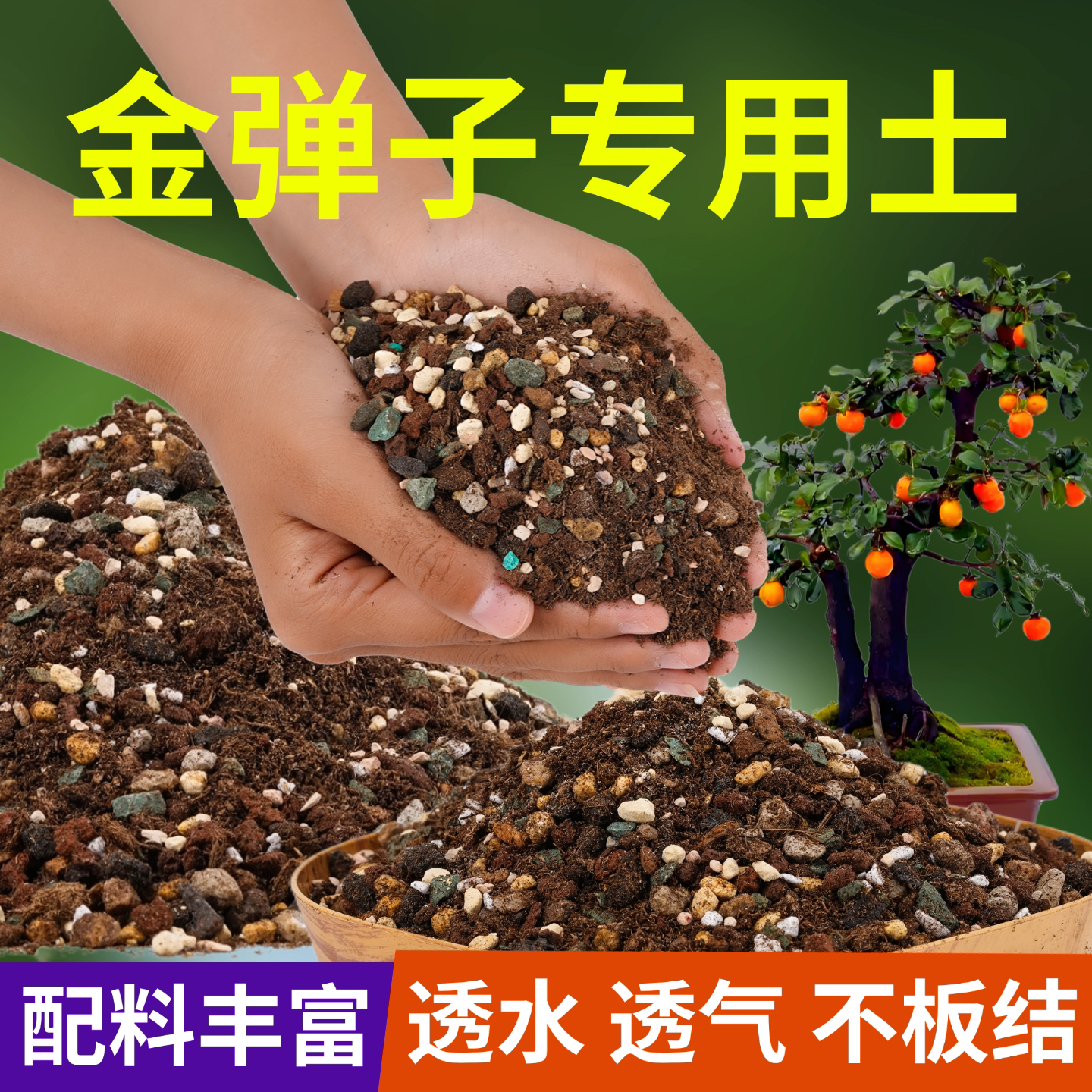 金弹子专用土盆景营养土盆栽颗粒土老桩树火山岩风化排水快不板结