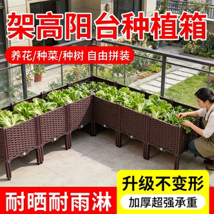 阳台种植箱架高蔬菜种菜专用箱盆庭院花盆楼顶高脚塑料种花箱神器