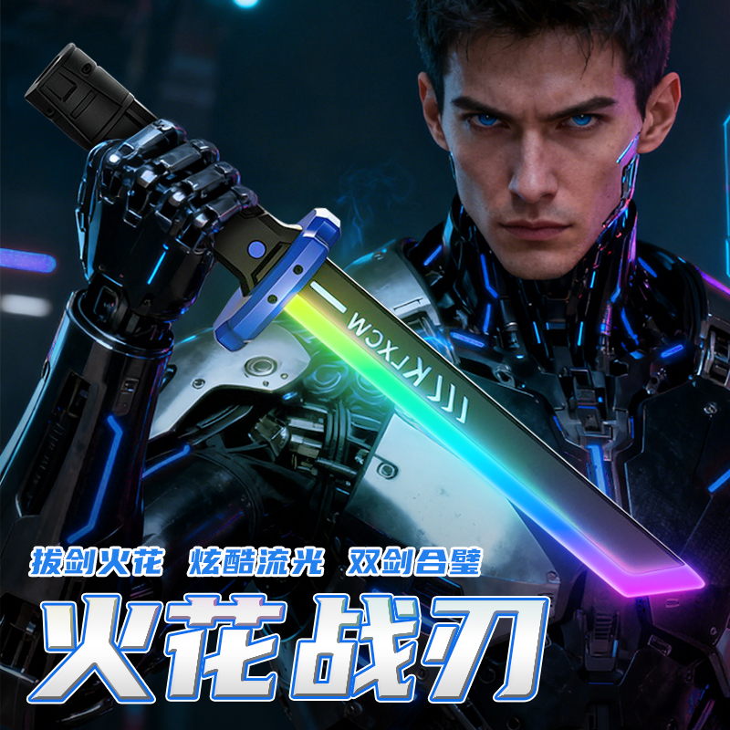 2025新款正版漂泊者火花光剑星际战刃拔刀喷雾模型发光玩具男孩子