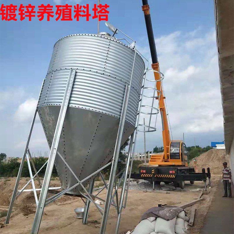 镀锌板料塔大容量养猪畜牧设备5吨10吨30吨自动化养殖饲料线料塔