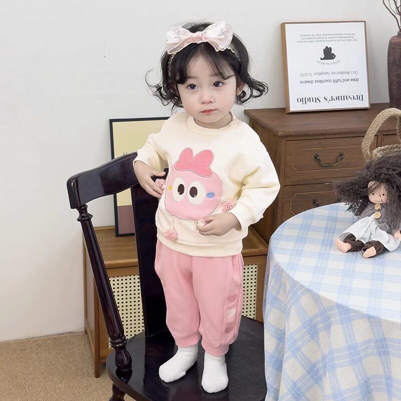 女童套装秋装2026新款洋气宝宝卫衣婴儿裤子春秋季儿童衣服两件套