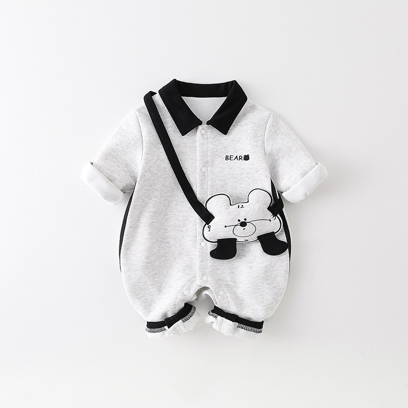婴儿春秋连体衣新生儿哈衣卡通宝宝衣服秋季超萌外出服抱衣初生秋