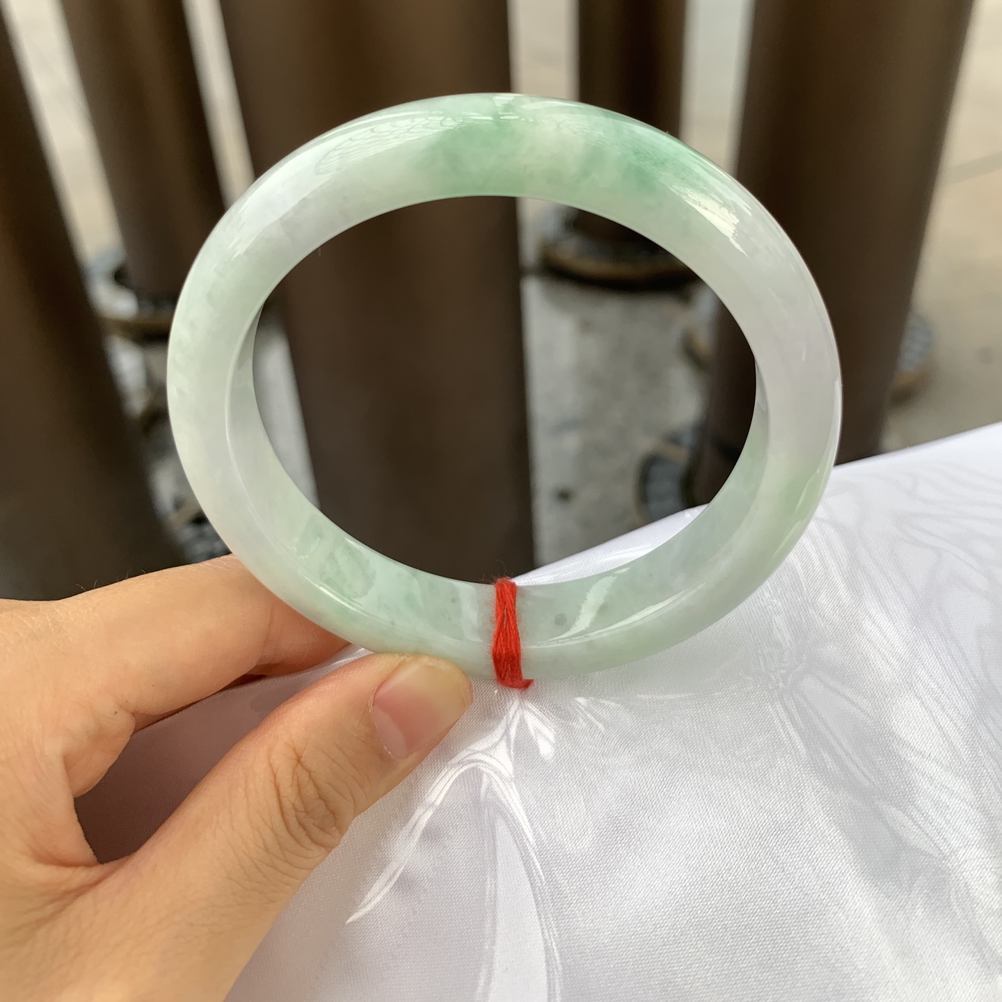 59大正圈口天然缅甸a货细糯种春彩翡翠玉手镯子正品官方旗舰店女