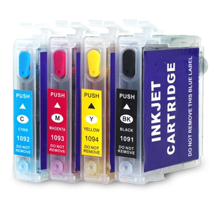 适用EPSON爱普生T1091墨盒 ME30 ME300 360 600F ME1100墨盒 爱普生109墨盒 填充 可加墨 喷墨打印机墨盒